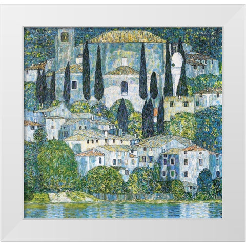 Kirche in Cassone White Modern Wood Framed Art Print by Klimt, Gustav