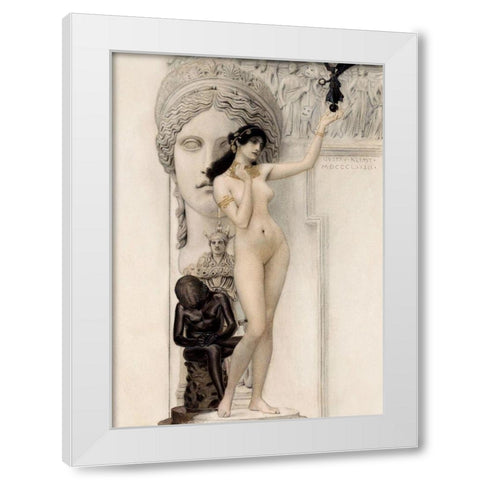 Allegory of Sculpture White Modern Wood Framed Art Print by Klimt, Gustav
