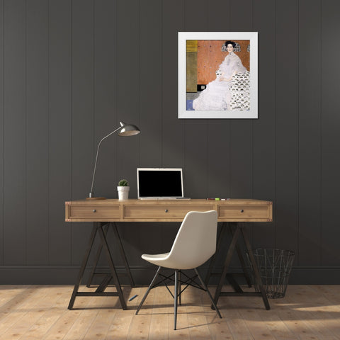 Bildnis Fritza Riedler White Modern Wood Framed Art Print by Klimt, Gustav