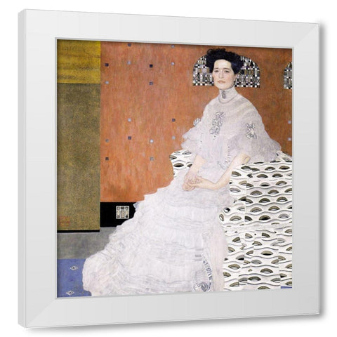 Bildnis Fritza Riedler White Modern Wood Framed Art Print by Klimt, Gustav
