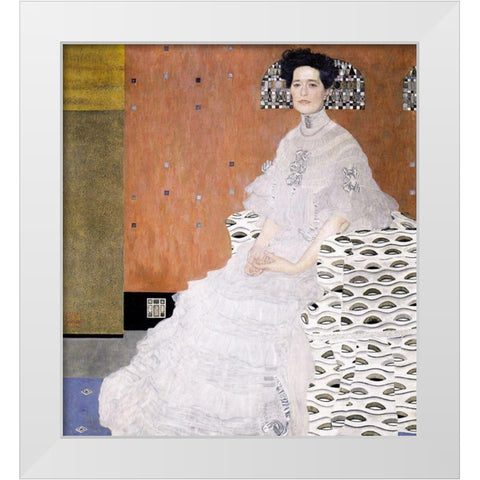 Bildnis Fritza Riedler White Modern Wood Framed Art Print by Klimt, Gustav