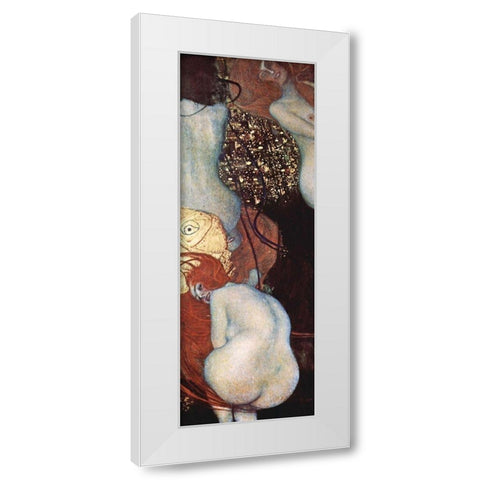 Goldfish White Modern Wood Framed Art Print by Klimt, Gustav