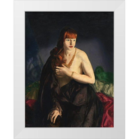 Nude with Red Hair White Modern Wood Framed Art Print by Bellows, George