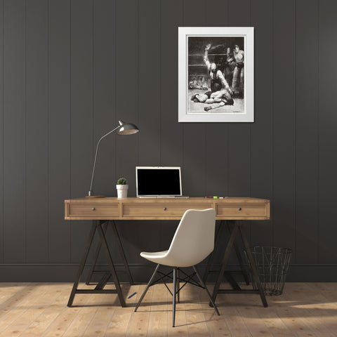 Counted out-second stone White Modern Wood Framed Art Print by Bellows, George