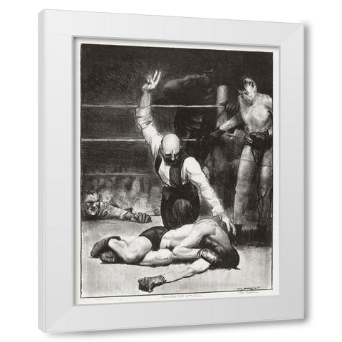 Counted out-second stone White Modern Wood Framed Art Print by Bellows, George