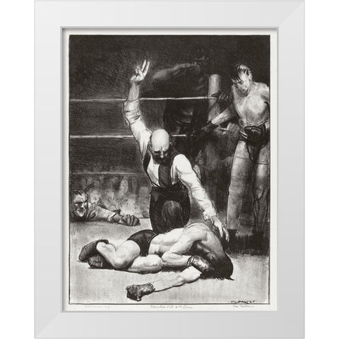 Counted out-second stone White Modern Wood Framed Art Print by Bellows, George