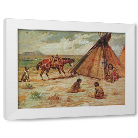 Joy of Life White Modern Wood Framed Art Print by Russell, Charles Marion
