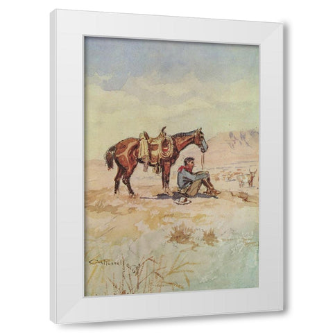 Just a Little Sunshine White Modern Wood Framed Art Print by Russell, Charles Marion