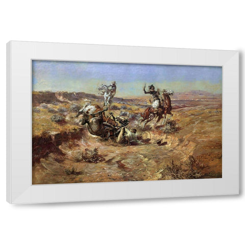 The Broken Rope White Modern Wood Framed Art Print by Russell, Charles Marion