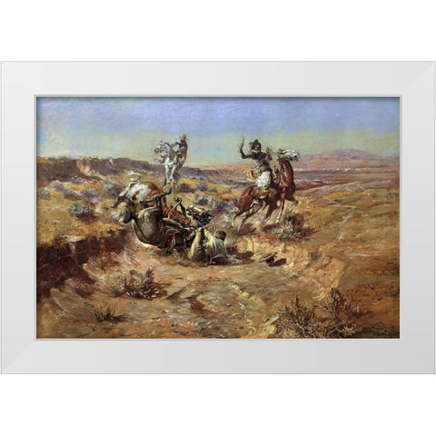 The Broken Rope White Modern Wood Framed Art Print by Russell, Charles Marion