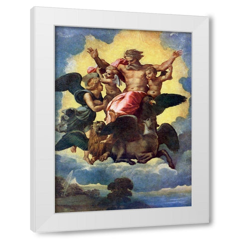 Ezekiels Vision White Modern Wood Framed Art Print by Raphael