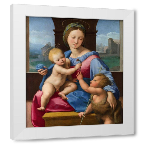 The Garvagh Madonna White Modern Wood Framed Art Print by Raphael
