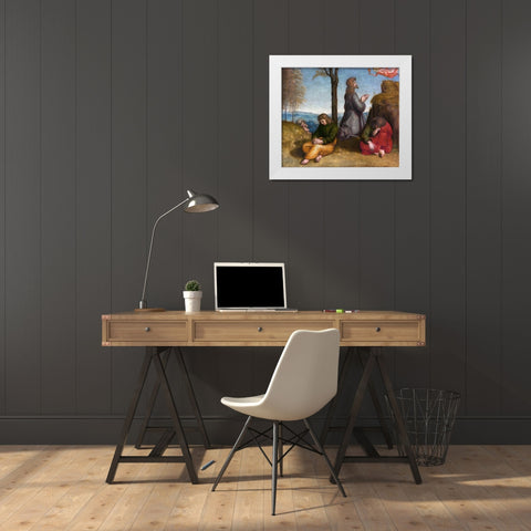 The Agony in the Garden White Modern Wood Framed Art Print by Raphael