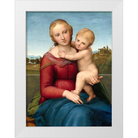 The Small Cowper Madonna White Modern Wood Framed Art Print by Raphael