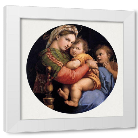 Madonna della seggiola White Modern Wood Framed Art Print by Raphael