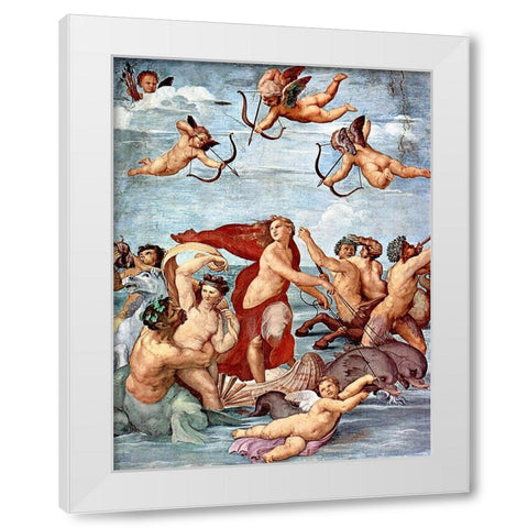 The Triumph of Galatea White Modern Wood Framed Art Print by Raphael