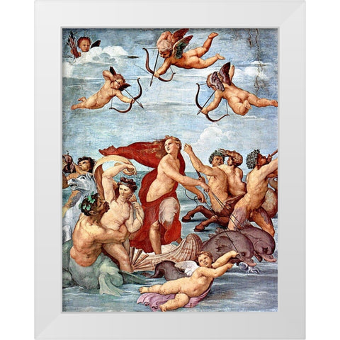 The Triumph of Galatea White Modern Wood Framed Art Print by Raphael