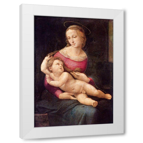 Bridgewater Madonna White Modern Wood Framed Art Print by Raphael