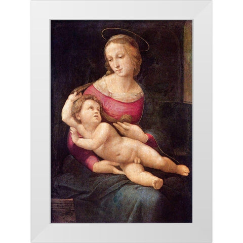 Bridgewater Madonna White Modern Wood Framed Art Print by Raphael