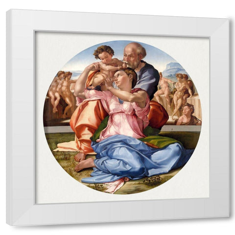 Doni Tondo White Modern Wood Framed Art Print by Michelangelo