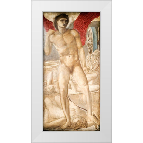 Troy Triptych-Study for Love subduing Oblivion White Modern Wood Framed Art Print by Burneâ€“Jones, Edward