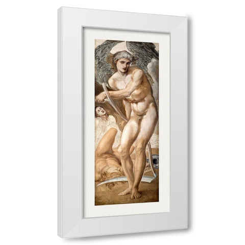 Troy Triptych - Study of Oblivion conquering Fame White Modern Wood Framed Art Print by Burneâ€“Jones, Edward