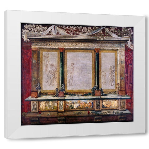 Troy Triptych White Modern Wood Framed Art Print by Burneâ€“Jones, Edward