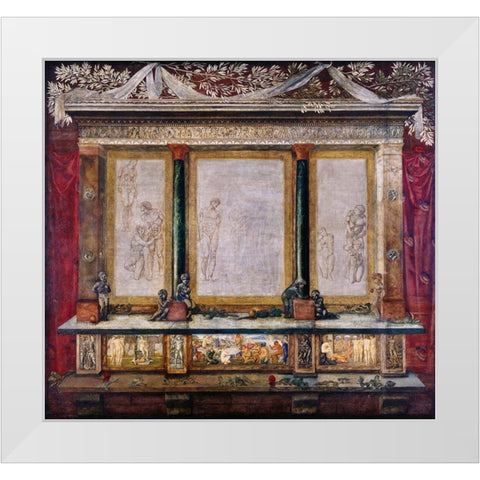 Troy Triptych White Modern Wood Framed Art Print by Burneâ€“Jones, Edward