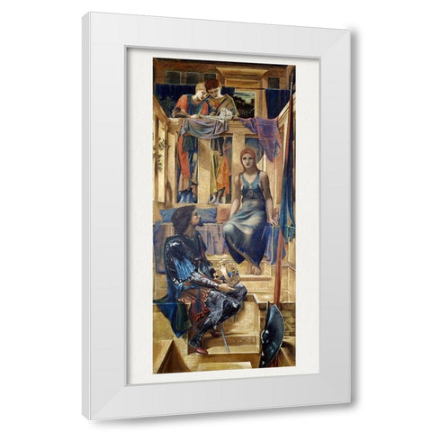 King Cophetua and the Beggar Maid White Modern Wood Framed Art Print by Burneâ€“Jones, Edward