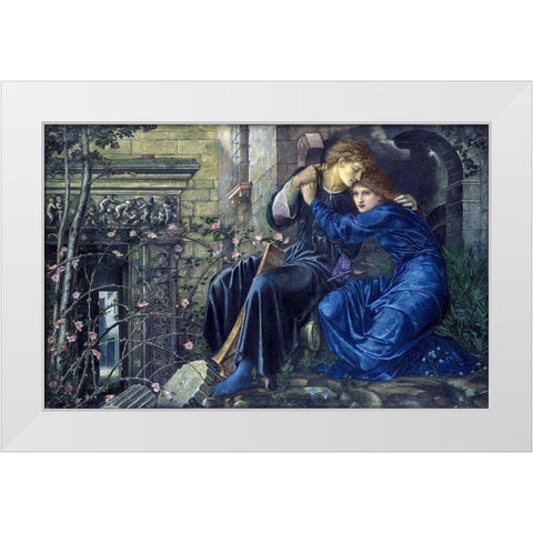 Love Among the Ruins White Modern Wood Framed Art Print by Burneâ€“Jones, Edward