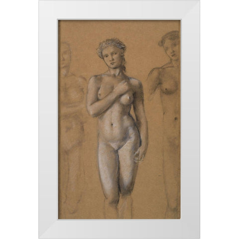 Female Nude White Modern Wood Framed Art Print by Burneâ€“Jones, Edward