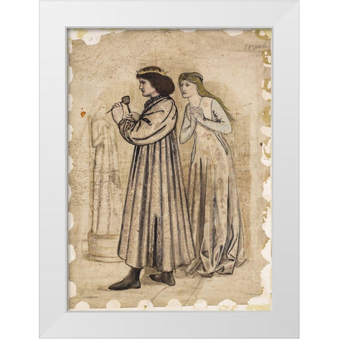 King Renes Honeymoon Sculpture White Modern Wood Framed Art Print by Burneâ€“Jones, Edward