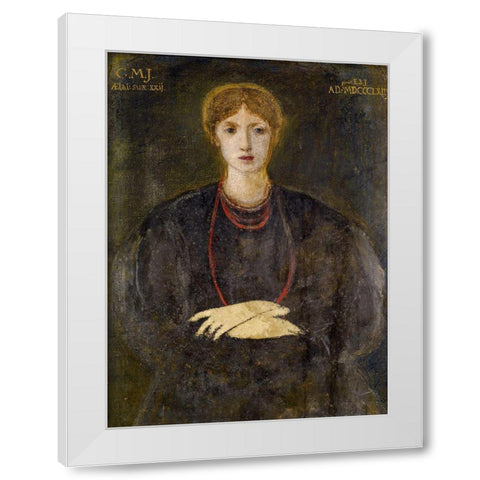 Portrait of Georgiana Burne-Jones White Modern Wood Framed Art Print by Burneâ€“Jones, Edward