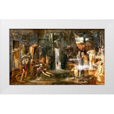 Fontana della Giovinezza White Modern Wood Framed Art Print by Burneâ€“Jones, Edward