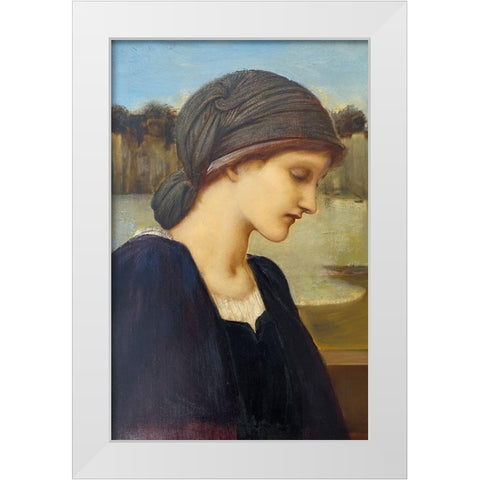 Flamma Vestalis White Modern Wood Framed Art Print by Burneâ€“Jones, Edward