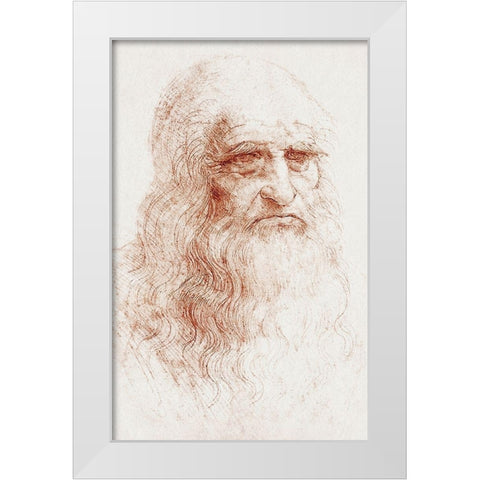 Self-portrait 1512 White Modern Wood Framed Art Print by da Vinci, Leonardo