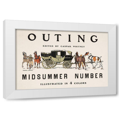 Outing Edited by Caspar Whitney White Modern Wood Framed Art Print by Penfield, Edward