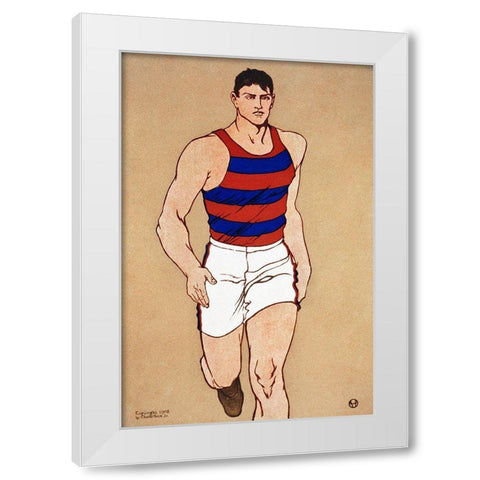 Athlete White Modern Wood Framed Art Print by Penfield, Edward