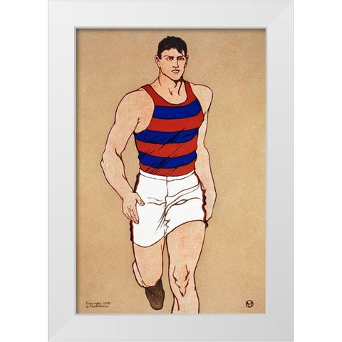 Athlete White Modern Wood Framed Art Print by Penfield, Edward