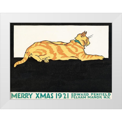 Merry Xmas 1921 White Modern Wood Framed Art Print by Penfield, Edward