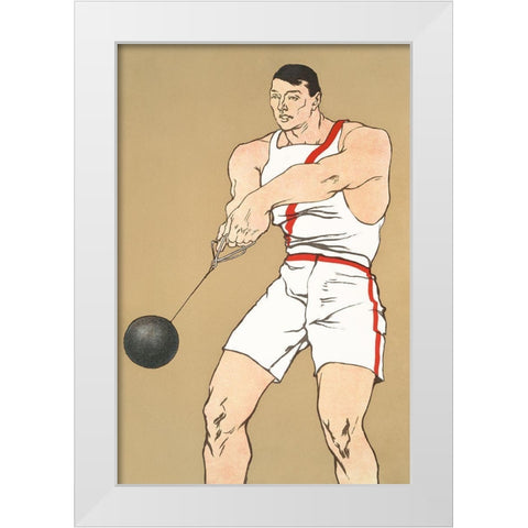Hammer Throw 1908 White Modern Wood Framed Art Print by Penfield, Edward