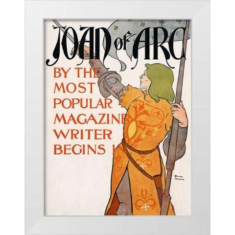 Joan of Arc White Modern Wood Framed Art Print by Penfield, Edward