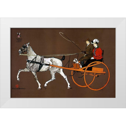 Couple in a Carriage 1902 White Modern Wood Framed Art Print by Penfield, Edward