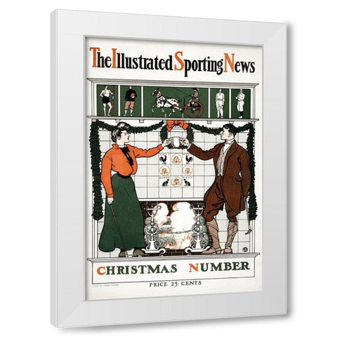 The Illustrated Sporting News. Christmas number White Modern Wood Framed Art Print by Penfield, Edward