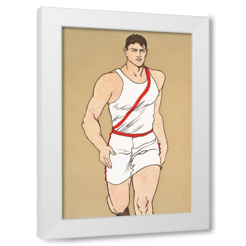 Runner 1908 White Modern Wood Framed Art Print by Penfield, Edward