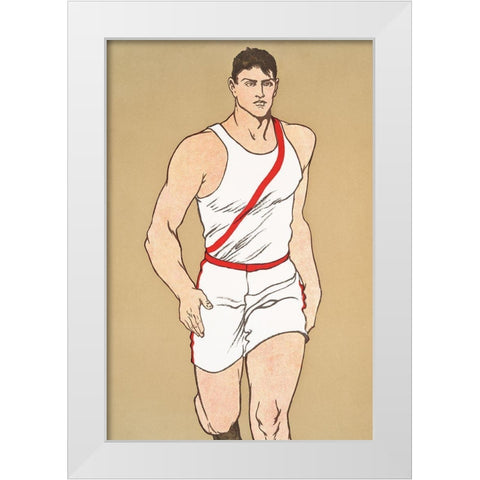 Runner 1908 White Modern Wood Framed Art Print by Penfield, Edward