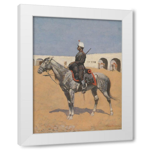 Cavalryman of the Line-Mexico White Modern Wood Framed Art Print by Remington, Frederic
