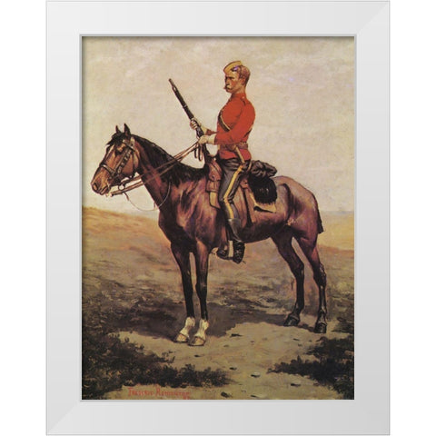 Cavalryman  White Modern Wood Framed Art Print by Remington, Frederic