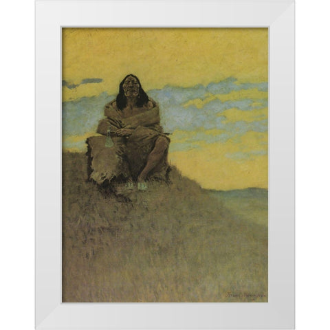 When His Heart is Bad White Modern Wood Framed Art Print by Remington, Frederic