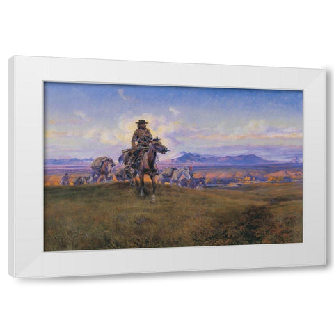 Romance Makers White Modern Wood Framed Art Print by Russell, Charles Marion
